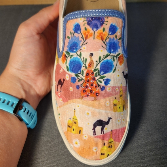 Inkkas W 9.5 M 7.5 Multicolor Desert Slip-On Casual Sneakers Camel Egyptian - Picture 8 of 11